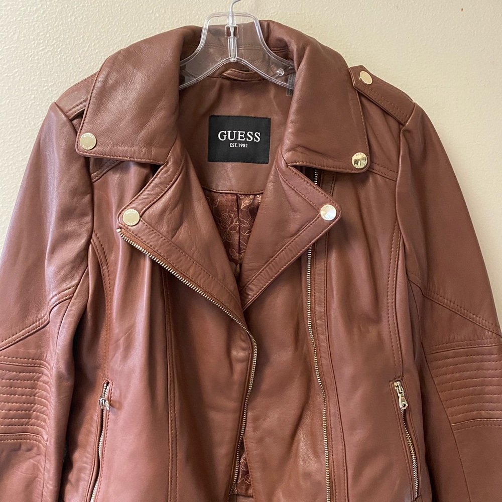 NWT Guess women leather Jacket, M - Picture 8 of 12